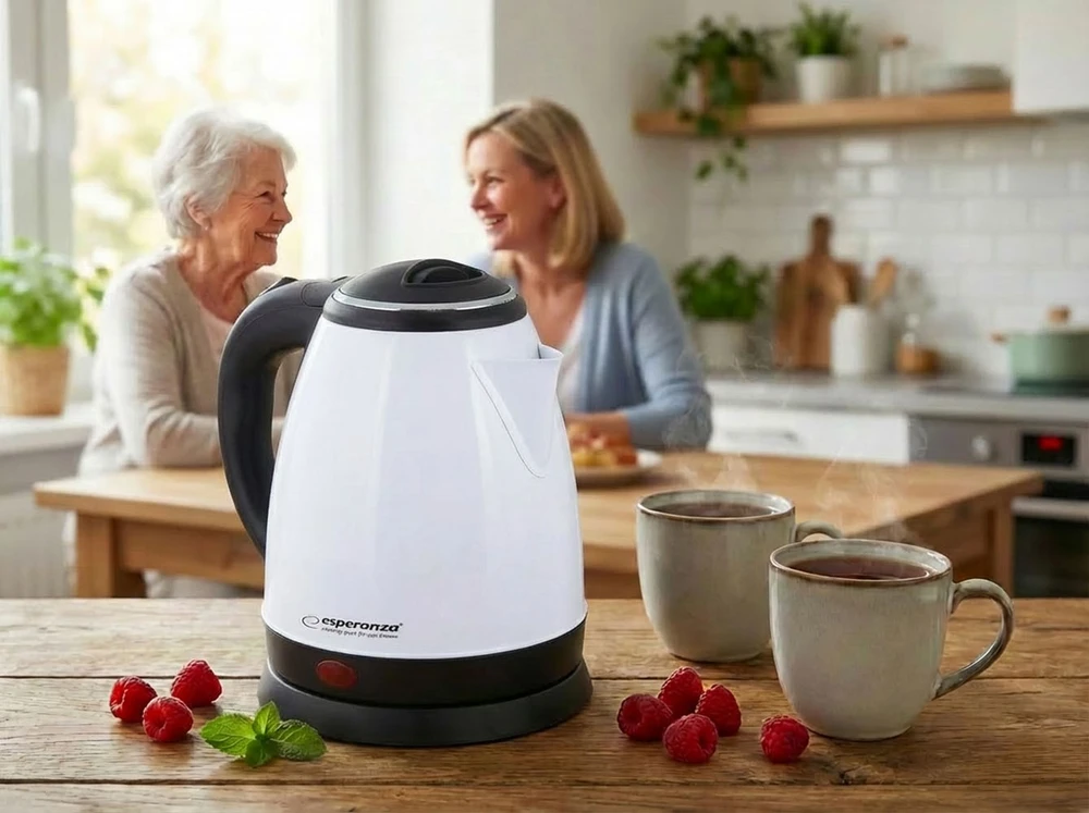Elektrinis Virdulys - Esperanza EKK128W 1 L 1350 W Juodas/Baltas
