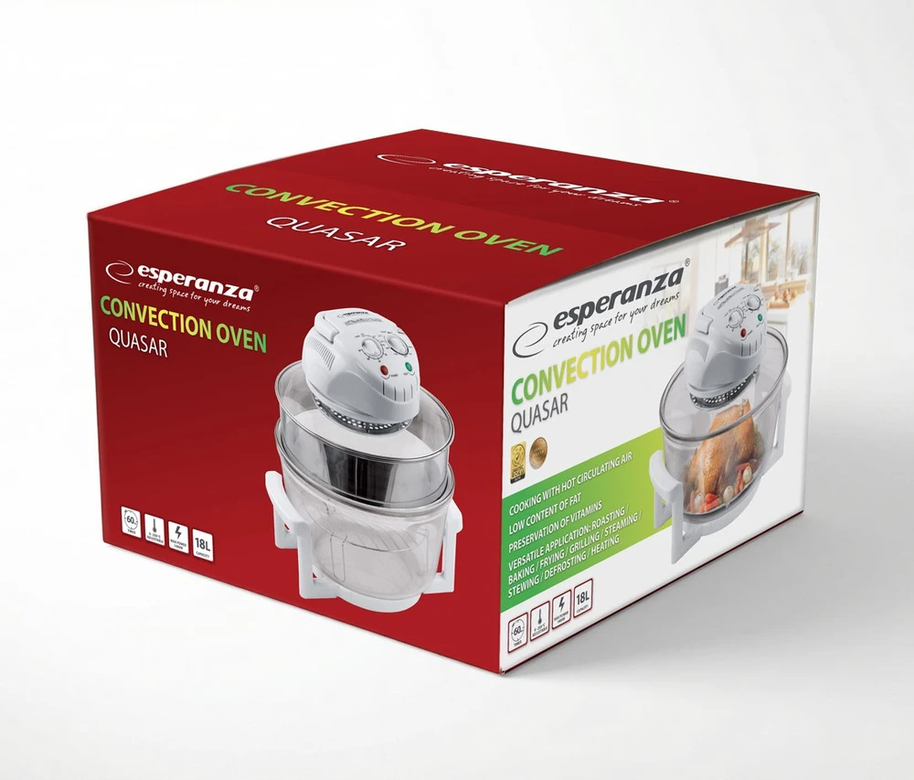 ESPERANZA EKO003 QUASAR - mini orkaitė - 18l. 1200-1400W