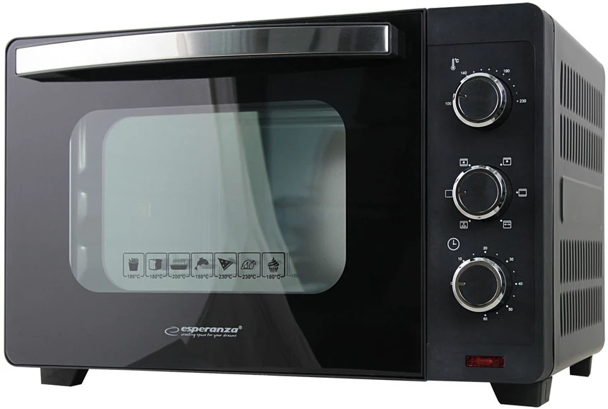 Mikrobangų krosnelė Esperanza EKO006N Mini orkaitė with convection and spit 25 l 1600W Juodas