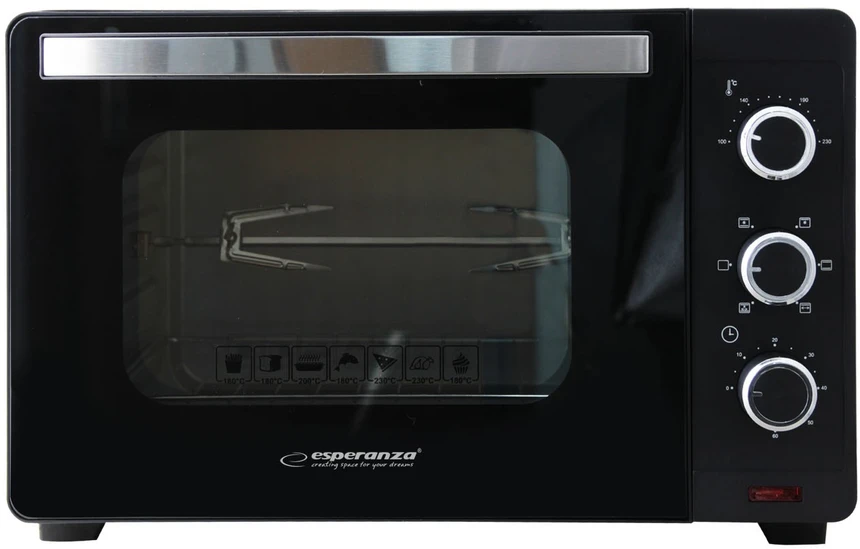 Mikrobangų krosnelė Esperanza EKO006N Mini orkaitė with convection and spit 25 l 1600W Juodas