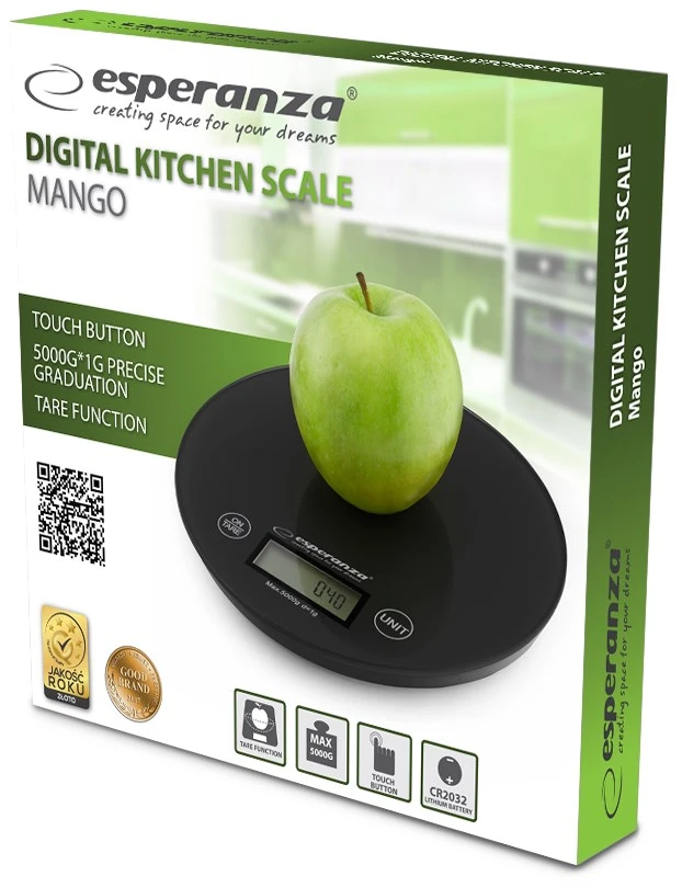Virtuvinės svarstyklės ESPERANZA EKS003K MANGO (juodos)