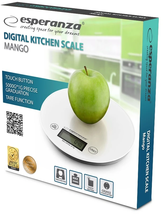 Virtuvinės svarstyklės ESPERANZA EKS003W MANGO (baltos)