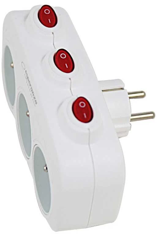 Esperanza ELK307W elektros skirstytuvas 3 lizdų jungiklis Baltas