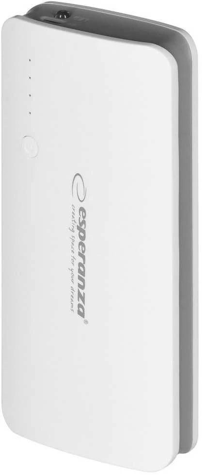 Power Bank Esperanza Radium EMP106WE (8000mAh, microUSB, USB 2.0, baltos spalvos)
