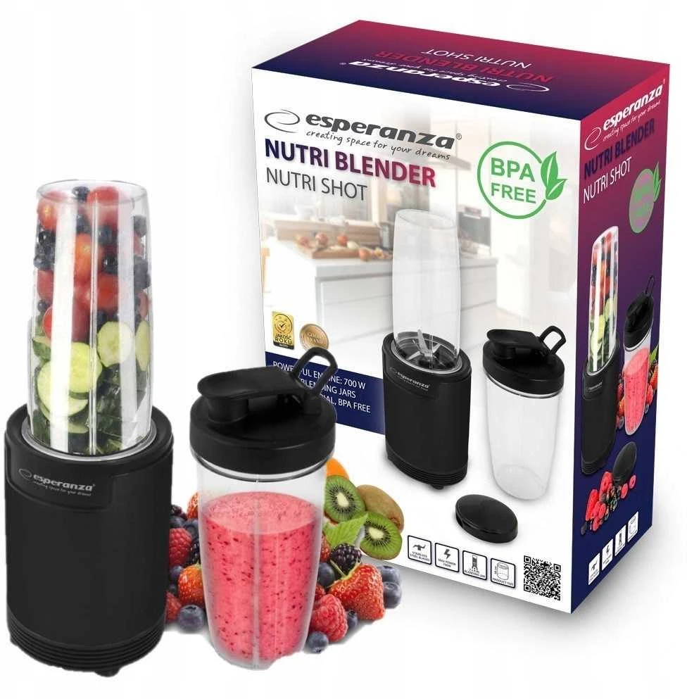 Blenderis - Esperanza EKM029 700W 0.8L Stalo Ledų Smulkintuvas Juodas