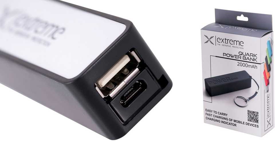 Esperanza EXTREME XPM101K - nešiojamas įkroviklis QUARK 2000mAh