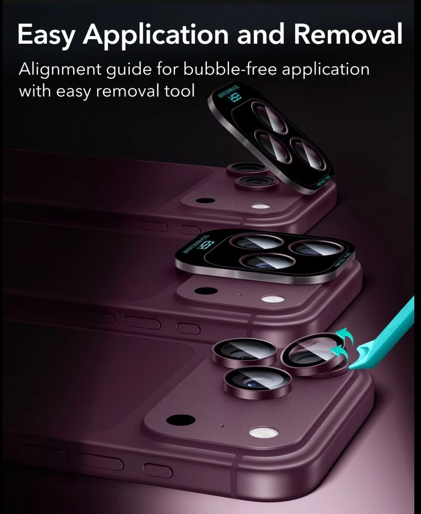 KAMEROS APSAUGA ESR ARMORITE CAMERA PROTECTOR iPhone 18 PRO / 18 PRO MAX DEEP BURGUNDY