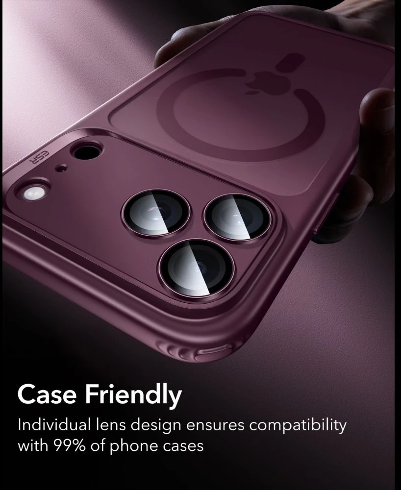 KAMEROS APSAUGA ESR ARMORITE CAMERA PROTECTOR iPhone 18 PRO / 18 PRO MAX DEEP BURGUNDY