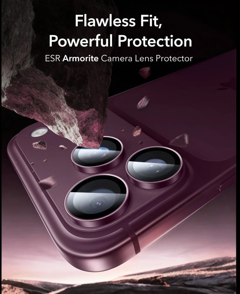 KAMEROS APSAUGA ESR ARMORITE CAMERA PROTECTOR iPhone 18 PRO / 18 PRO MAX DEEP BURGUNDY