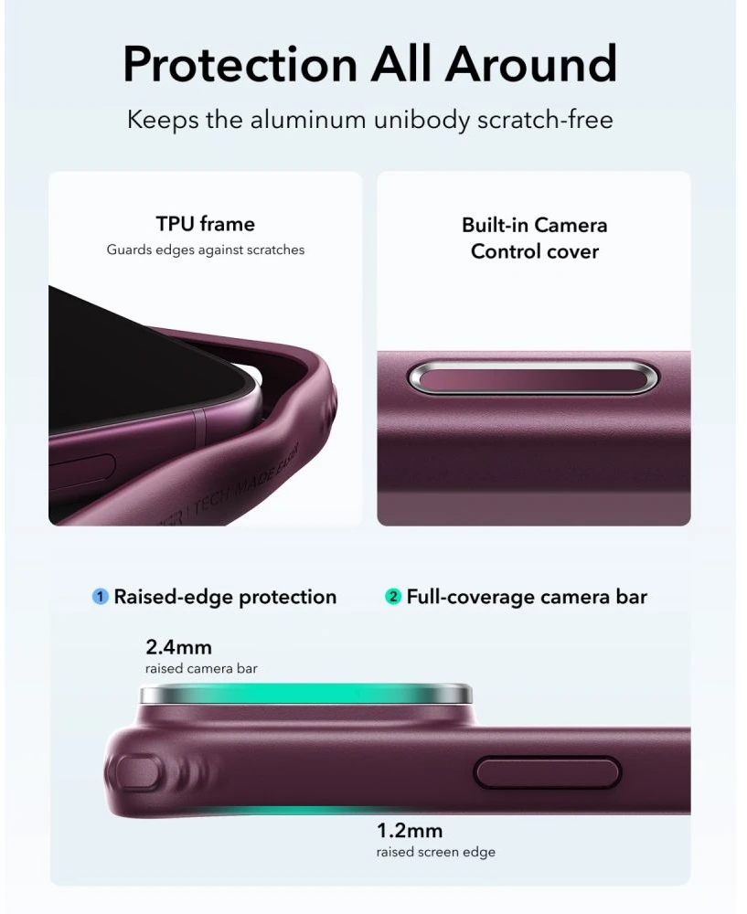 Dėklas ESR Classic Hybrid Kickstand MagSafe case for iPhone 18 Pro Max / 17 Pro Max - dark cherry matte