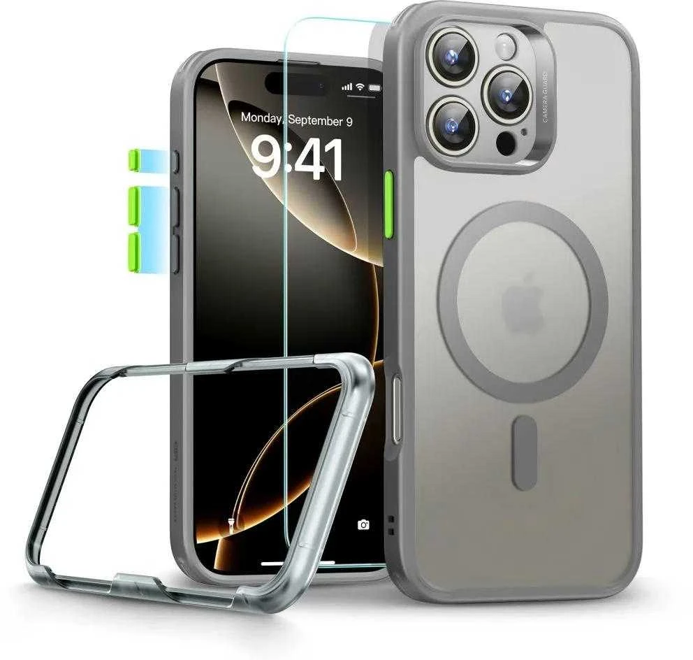 ESR Classic Pro Set Halolock MagSafe dėklas, skirtas iPhone 16 Pro Max – pilkas