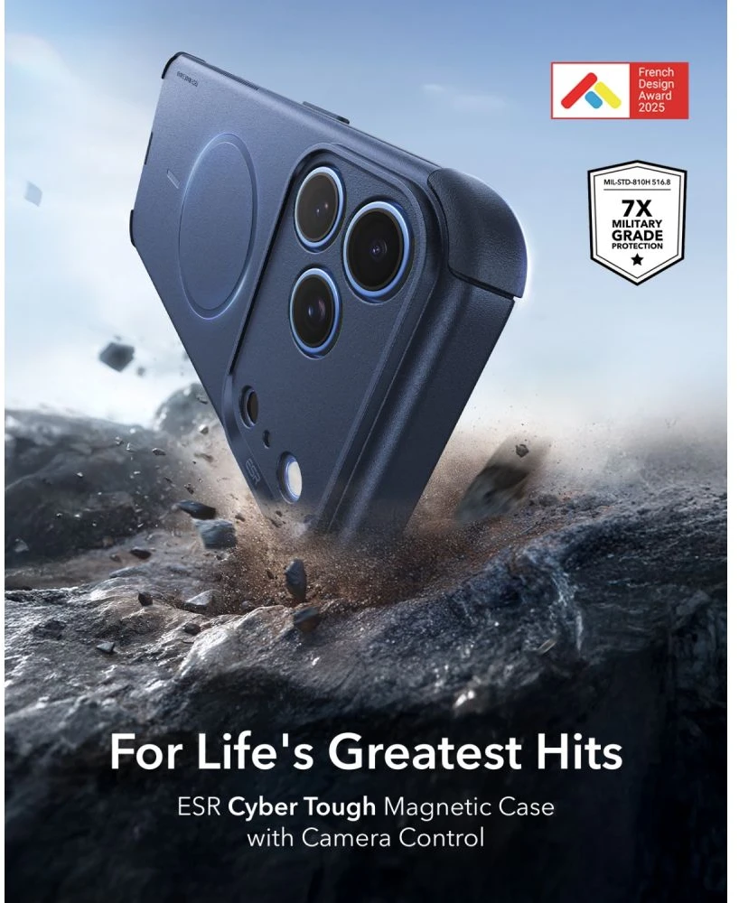 Dėklas ESR Cyber ​​Tough MagSafe Case for iPhone 18 Pro Max / 17 Pro Max - Navy Mėlyna