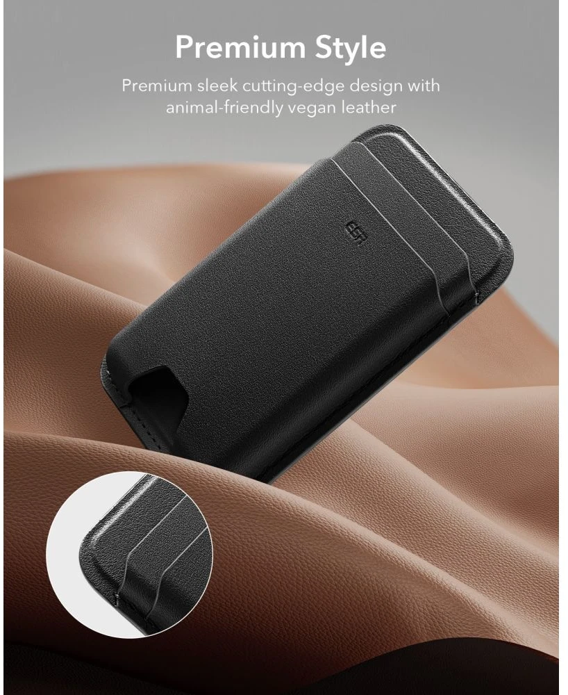 Dėklas ESR Classic RFID magnetinė piniginė MagSafe telefonui - Juodas