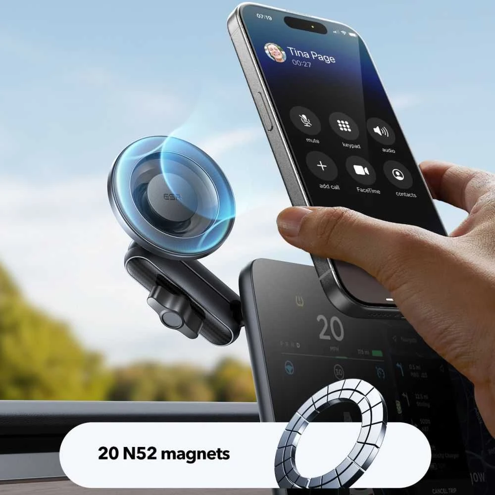 ESR OmniLock Magnetic MagSafe Dashboard car mount juodos spalvos