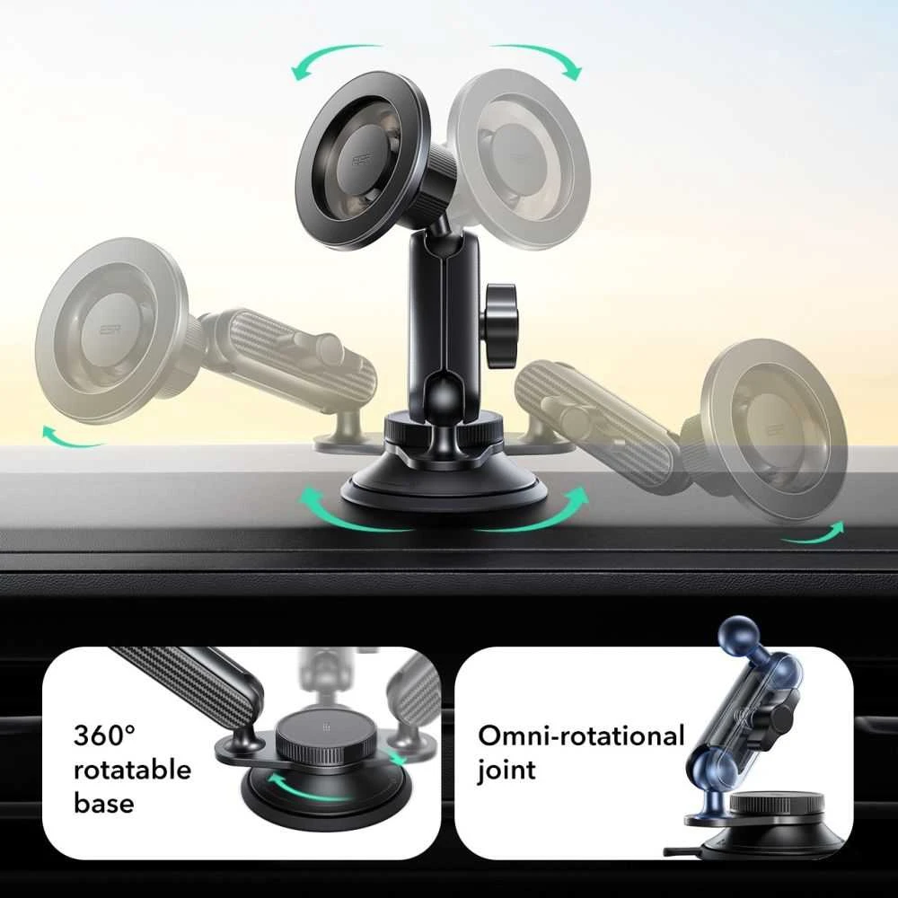 ESR OmniLock Magnetic MagSafe Dashboard car mount juodos spalvos