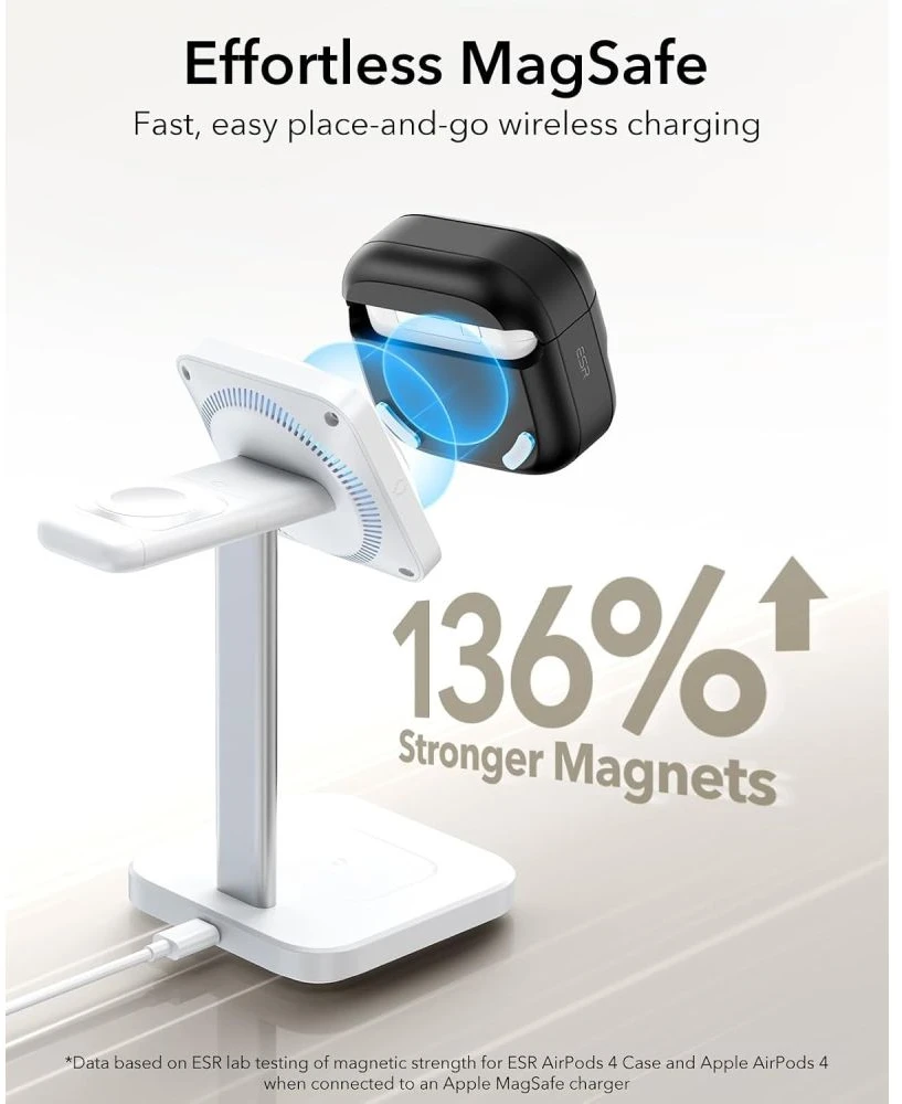 ESR PULSE HALOLOCK MAGSAFE DĖKLAS AIRPODS 4 / 5 Juodas