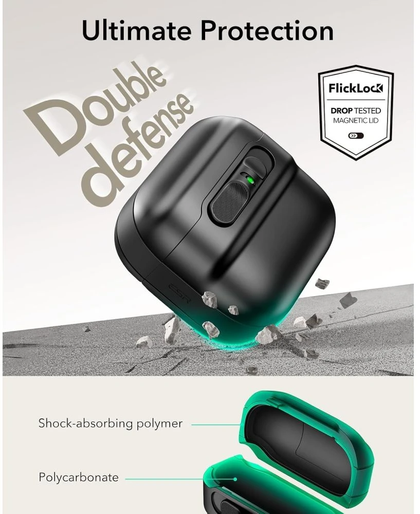 ESR PULSE HALOLOCK MAGSAFE DĖKLAS AIRPODS 4 / 5 Juodas