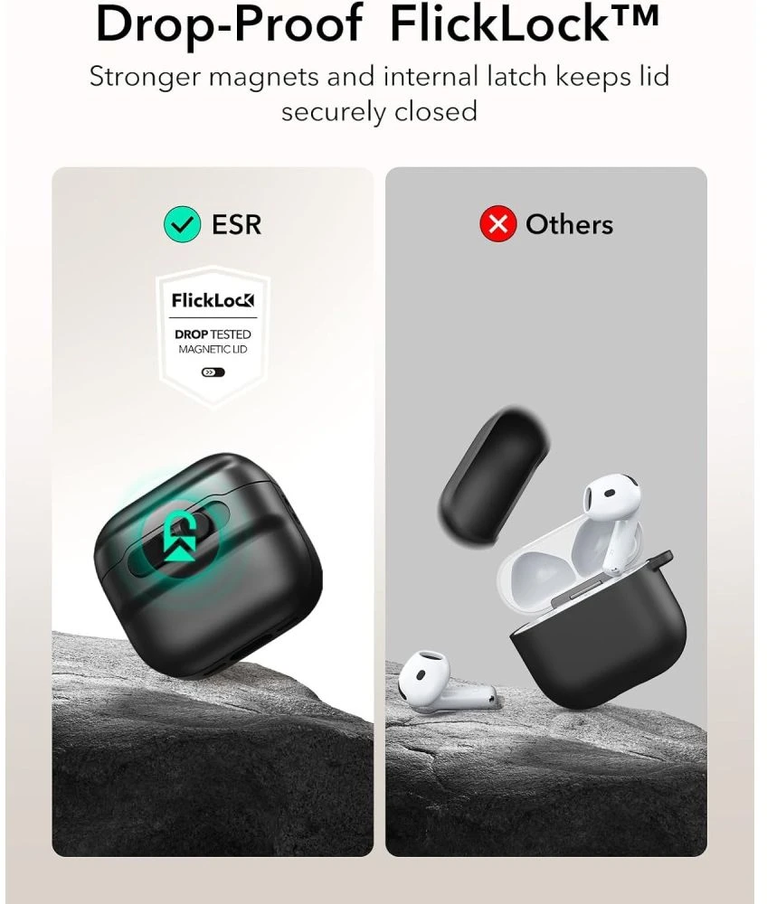 ESR PULSE HALOLOCK MAGSAFE DĖKLAS AIRPODS 4 / 5 Juodas