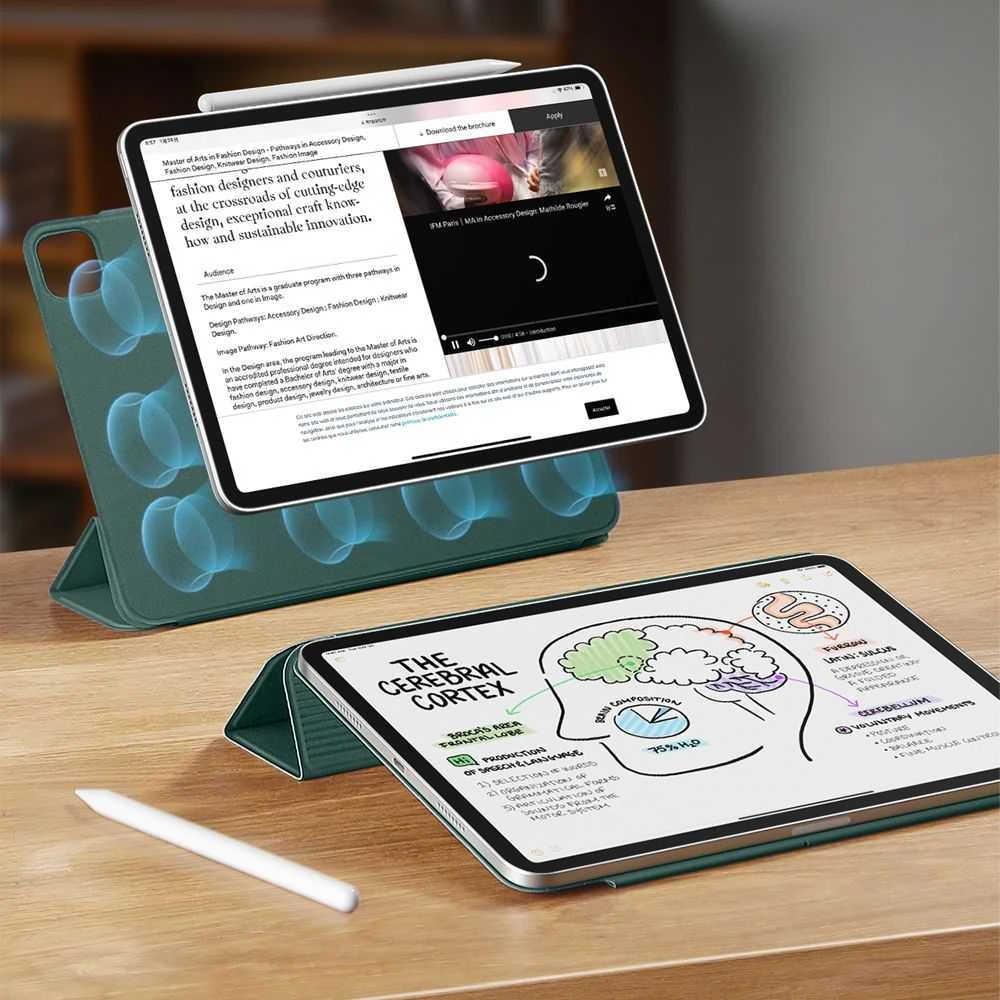 ESR atšokantis magnetinis dėklas, skirtas iPad Pro 12.9” 2020 / 2021 / 2022 / iPad Air 13” 2024 / 2025 - Žalias