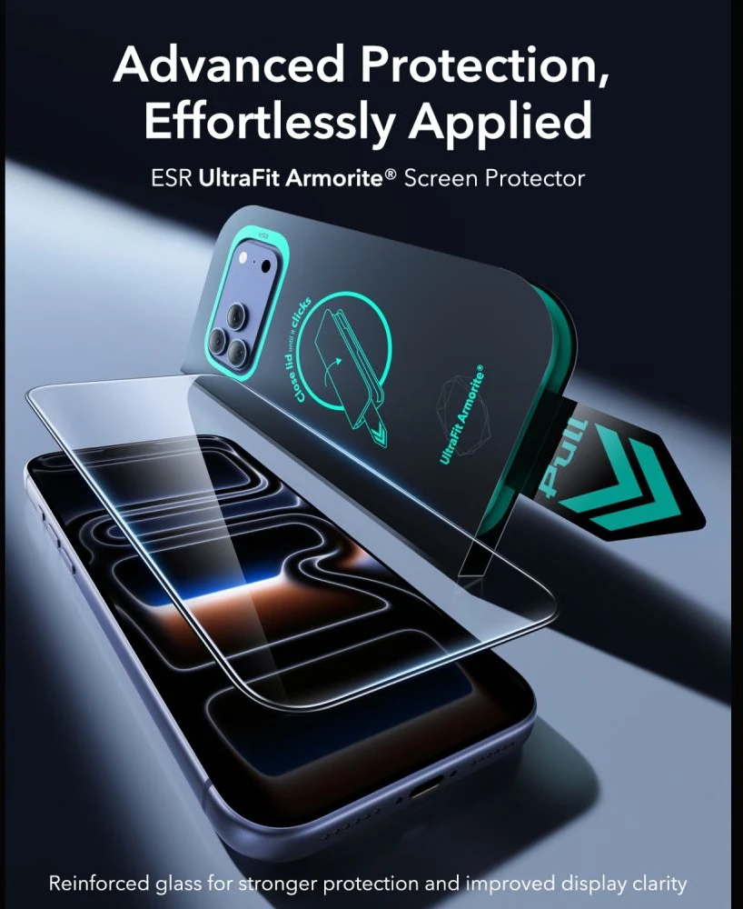 Grūdintas stiklas ESR ULTRAFIT ARMORITE TEMPERED GLASS 2-PACK iPhone 17 PRO / 18 PRO Juodas