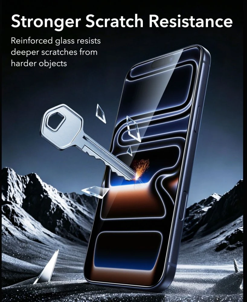 GRŪDINTAS STIKLAS ESR ULTRAFIT ARMORITE TEMPERED GLASS 2-PACK iPhone 17 PRO MAX / 18 PRO MAX Juodas