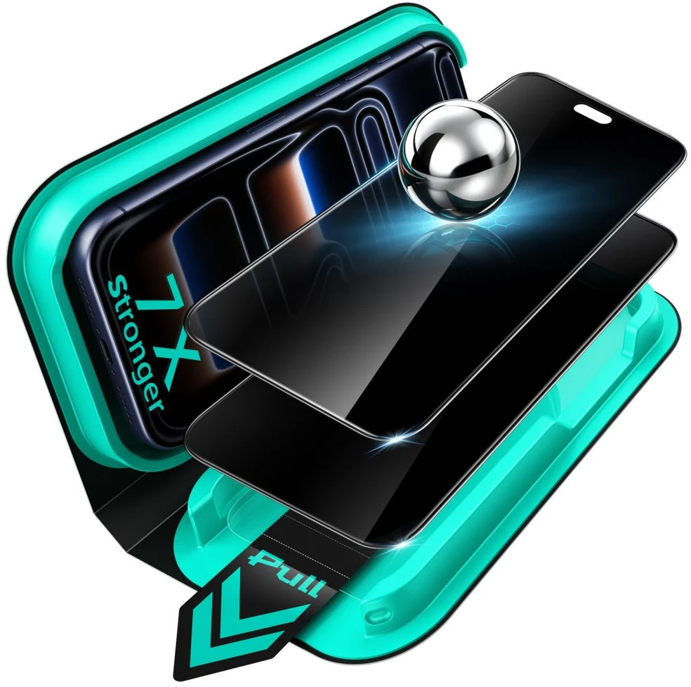 PRIVATUMĄ UŽTIKRINANTIS STIKLAS ESR ULTRAFIT ARMORITE GRŪDINTAS STIKLAS 2 VNT. iPhone 18 PRO PRIVACY