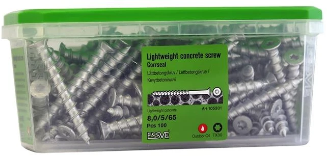 Essve FIBO sraigtas CorrSeal 8x65, 100 vnt.