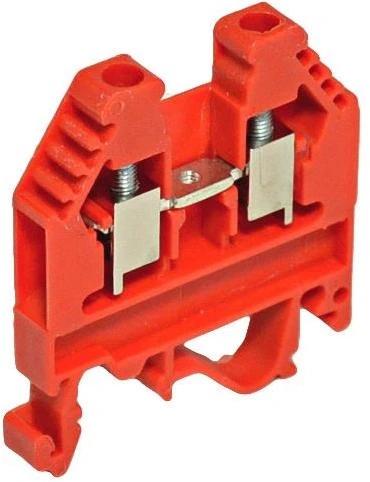 Pliusinis gnybtas ETI DIN, 4 mm², 2 viet., 32 A, raudonas