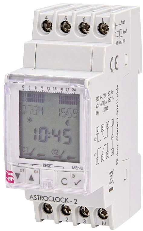 Astronominis laikrodis Eti Astroclock-2, 2x16A