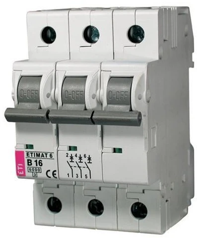 Automatinis jungiklis Eti MAT6, 3P, C, 10A, 6kA