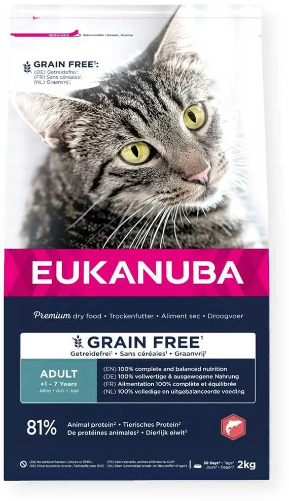 EUKANUBA Vėžlių suaugusių lašišų – sausas kačių maistas – 2kg