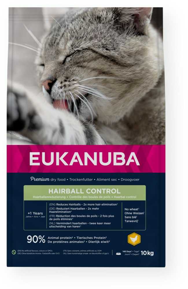 EUKANUBA Hairball Control vištiena - sausas kačių maistas - 10kg