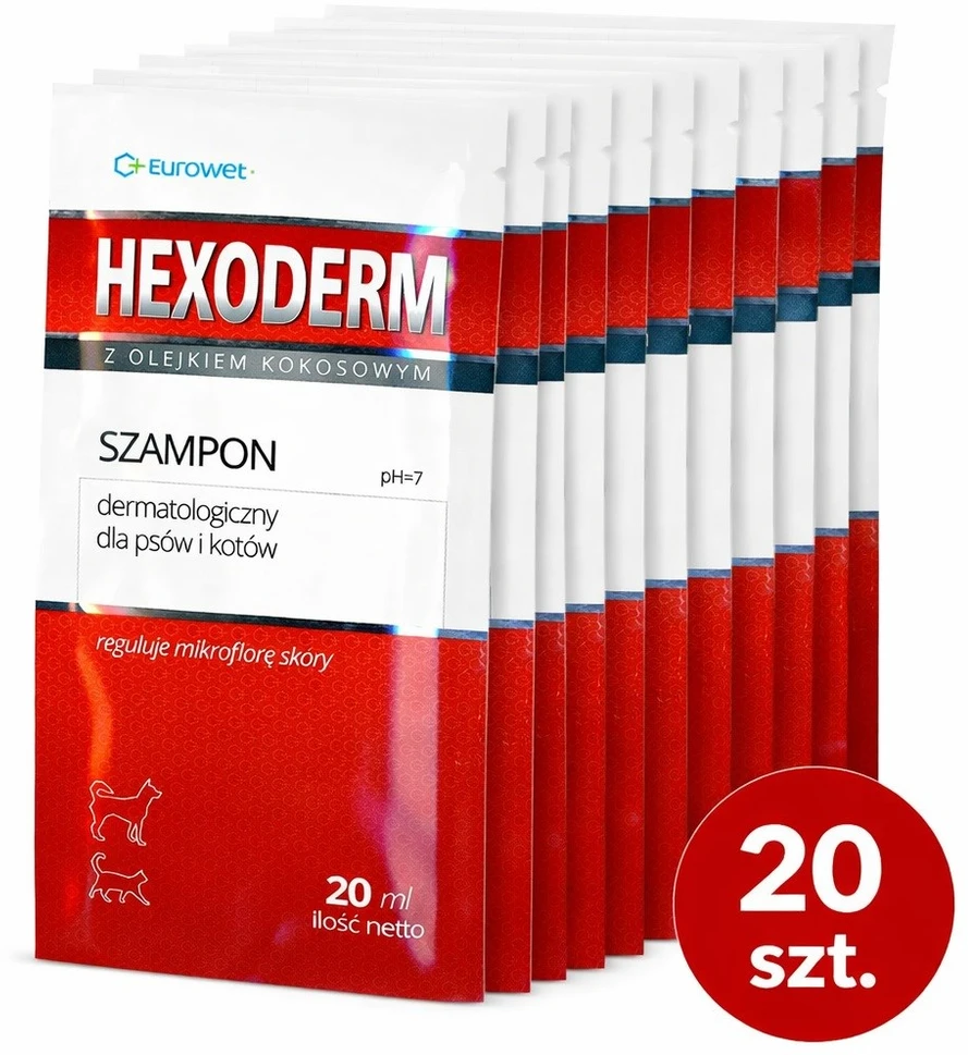 EUROWET Hexoderm - Šampūnas šunims ir katėms - 20x20ml