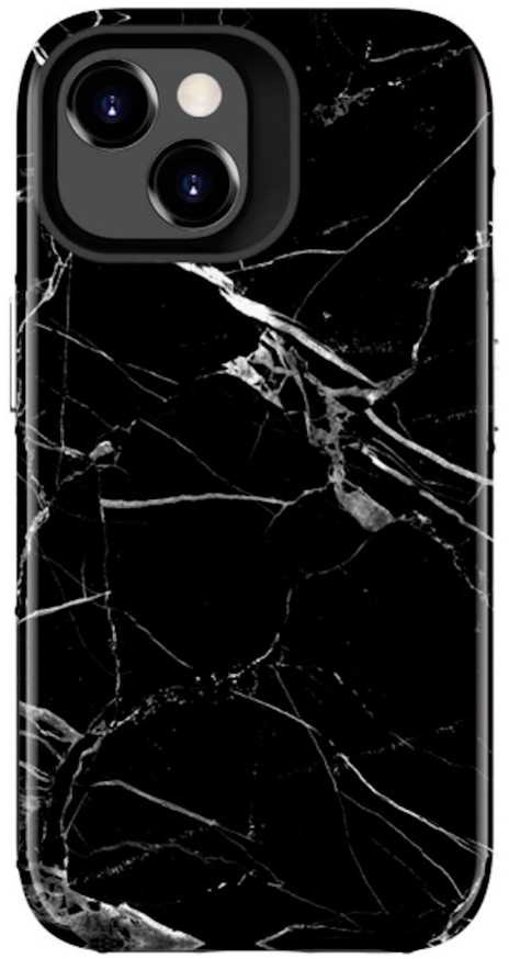 Dėklas Evelatus Armor apvalks iPhone 15 TPU + PC divslāņu pielāgots marmora juodas druka triecienizturīga izturība