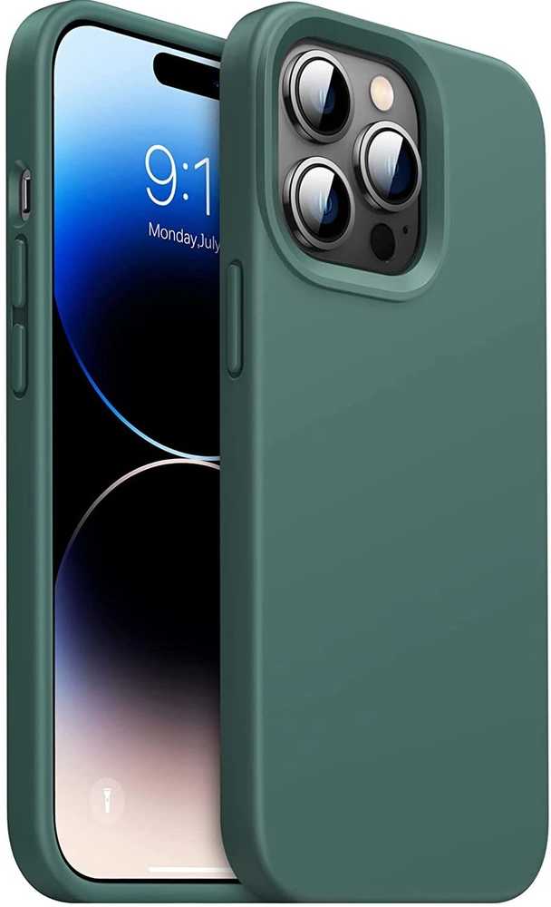 Dėklas Evelatus iPhone 14 Pro Max Premium Silikona Futlāris Mīksta Pieskāriena Tumši Zaļš