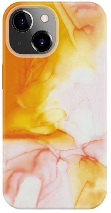 Dėklas Evelatus iPhone 15 Premium silikona lieta ar drukāto dizainu Oranža