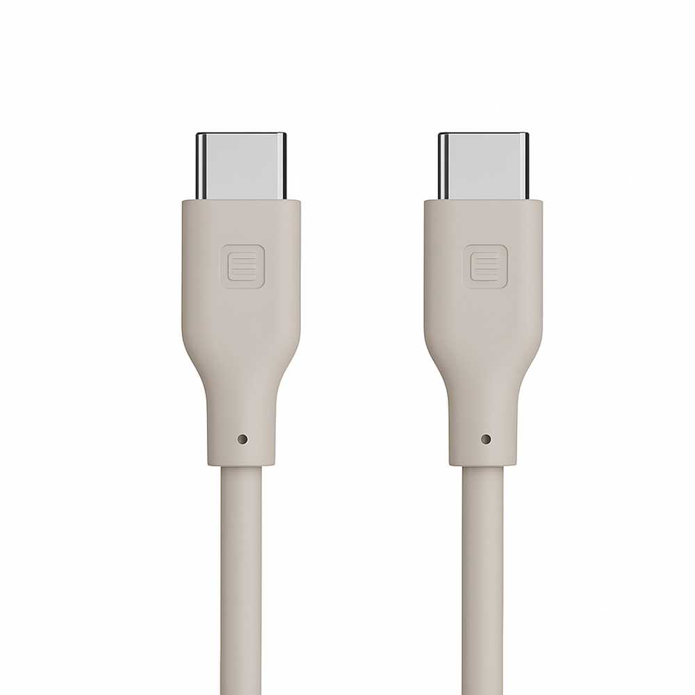 Evelatus Ultra-Mīksta Silikona USB-C uz USB-C Kabelis 1.2M 60W Ātrā Uzlāde Balts