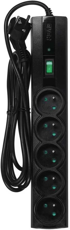 Ilgiklis - Ever Classic 3m Juodas 5 AC Lizdai 250V