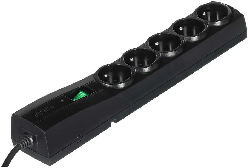 Ilgiklis - Ever Classic 3m Juodas 5 AC Lizdai 250V