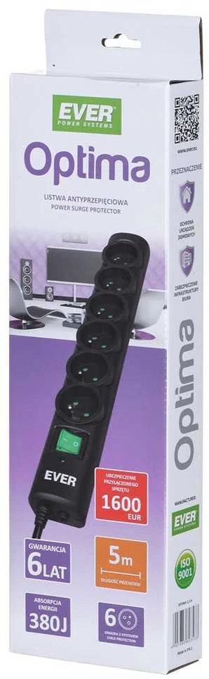 Ilgiklis - Ever Optima 5m, 6 Išvestys, 250 V