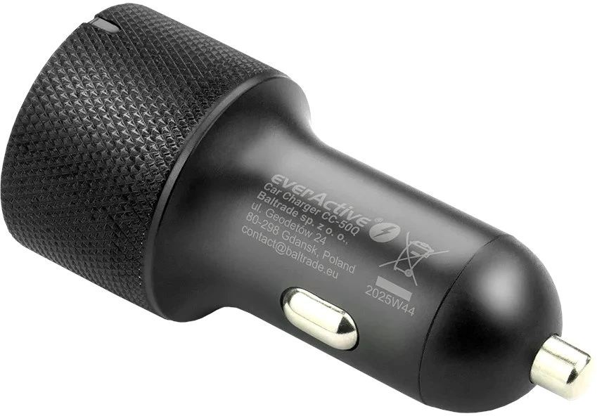 Automobilinis įkroviklis everActive CC-50Q USB QC3.0 + USB-C PD 75W