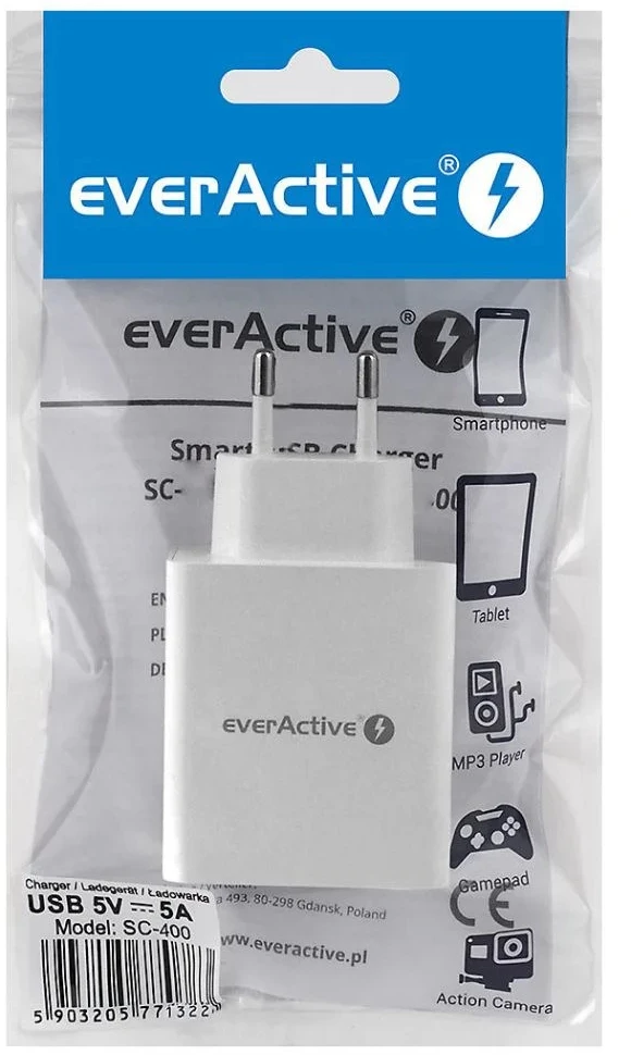 everActive 5V 5A 4xUSB įkroviklis