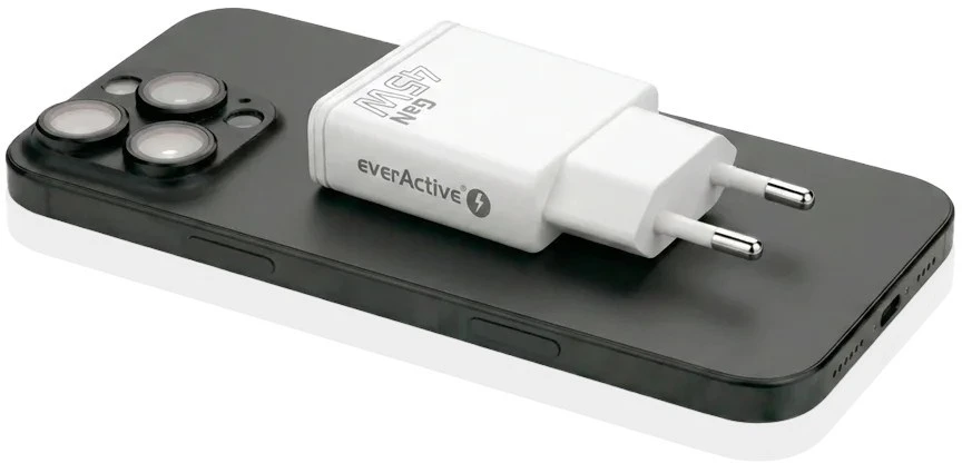Įkroviklis - everActive SC-460Q 45W USB & USB-C Greitas Įkroviklis, Balta