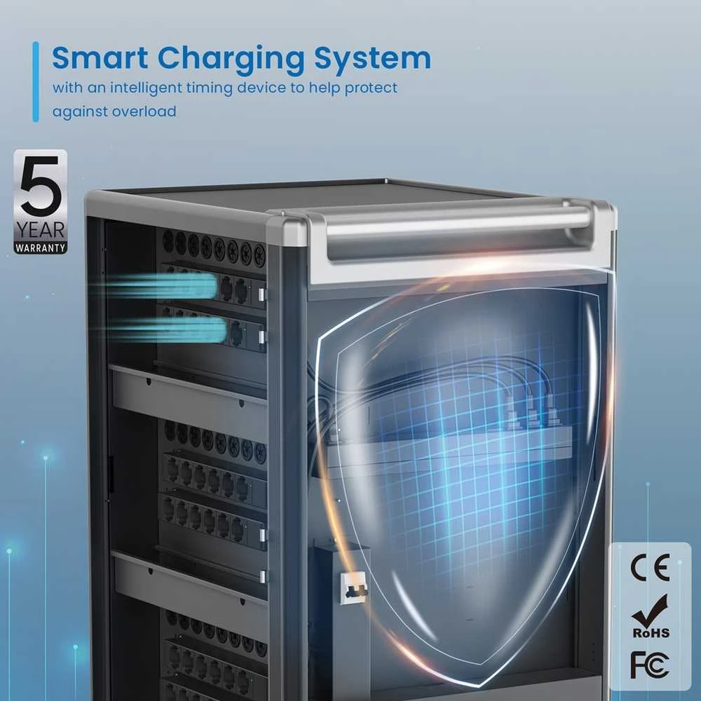 Ewent EW1701 portable device management cart/cabinet Portable device management cabinet Juodas, Pilkas