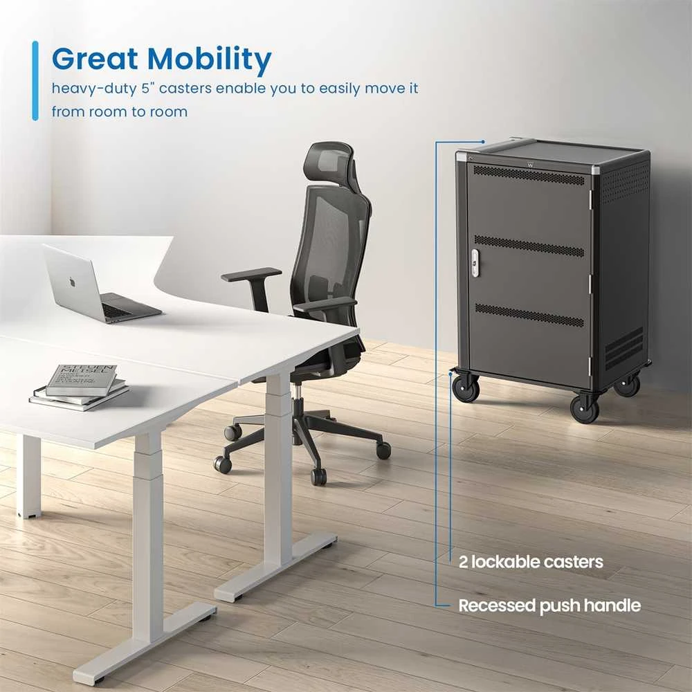 Ewent EW1701 portable device management cart/cabinet Portable device management cabinet Juodas, Pilkas