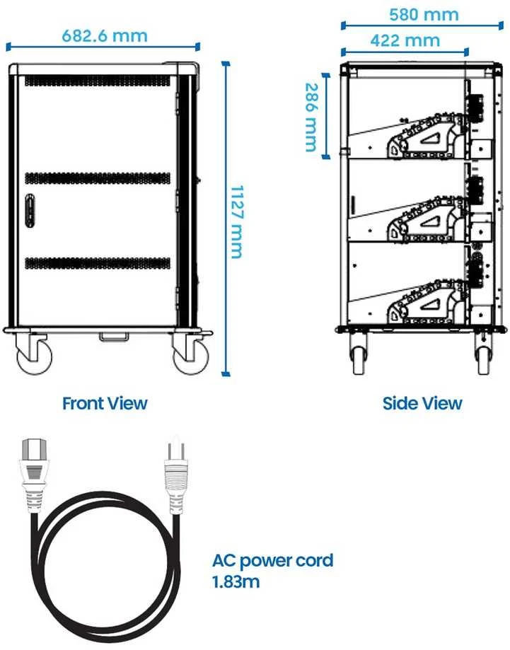 Ewent EW1701 portable device management cart/cabinet Portable device management cabinet Juodas, Pilkas