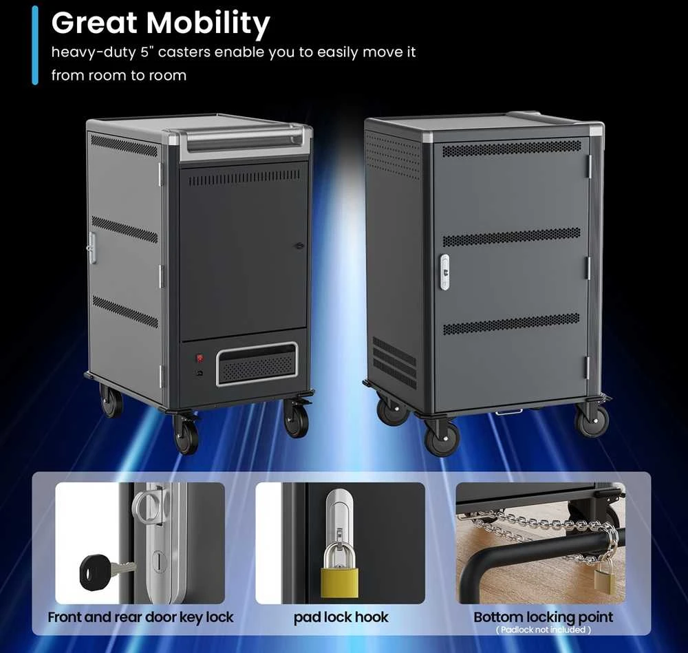 Ewent EW1701 portable device management cart/cabinet Portable device management cabinet Juodas, Pilkas