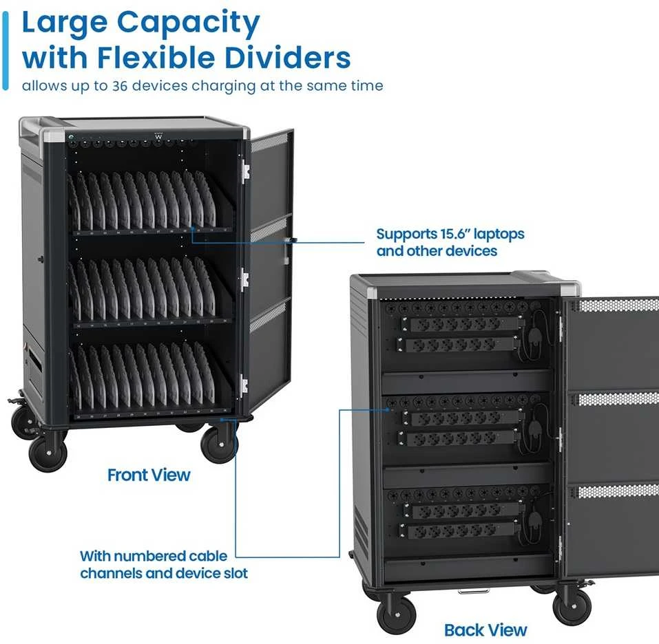 Ewent EW1701 portable device management cart/cabinet Portable device management cabinet Juodas, Pilkas