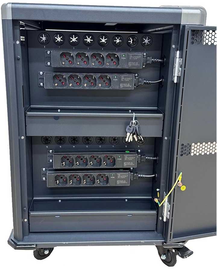 Ewent EW1703 portable device management cart/cabinet Juodas, Pilkas