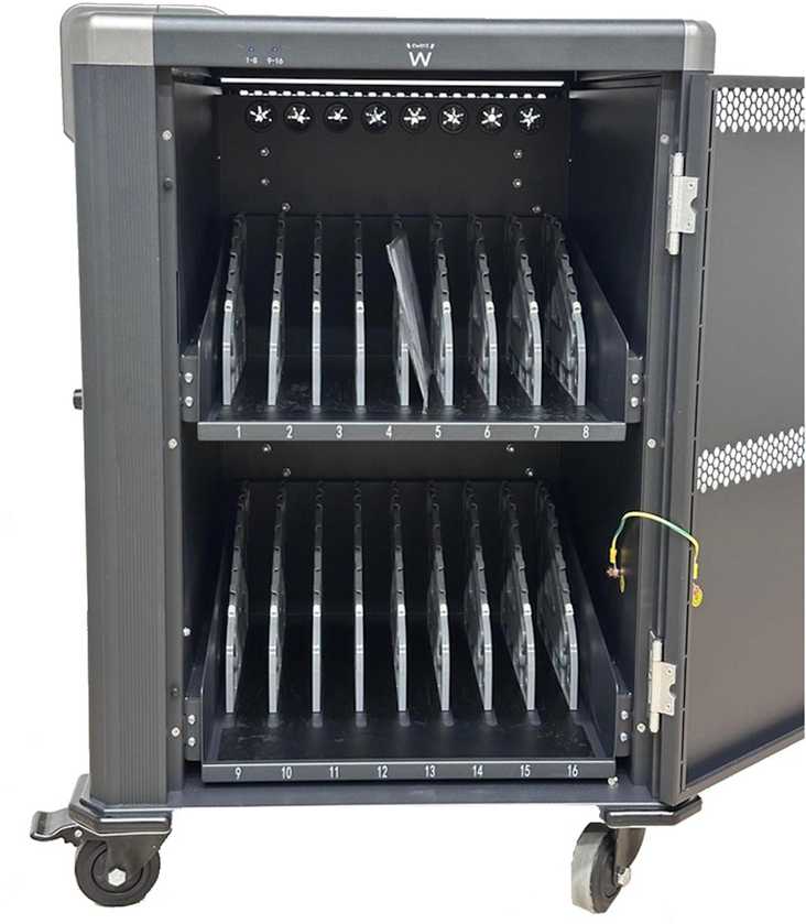 Ewent EW1703 portable device management cart/cabinet Juodas, Pilkas